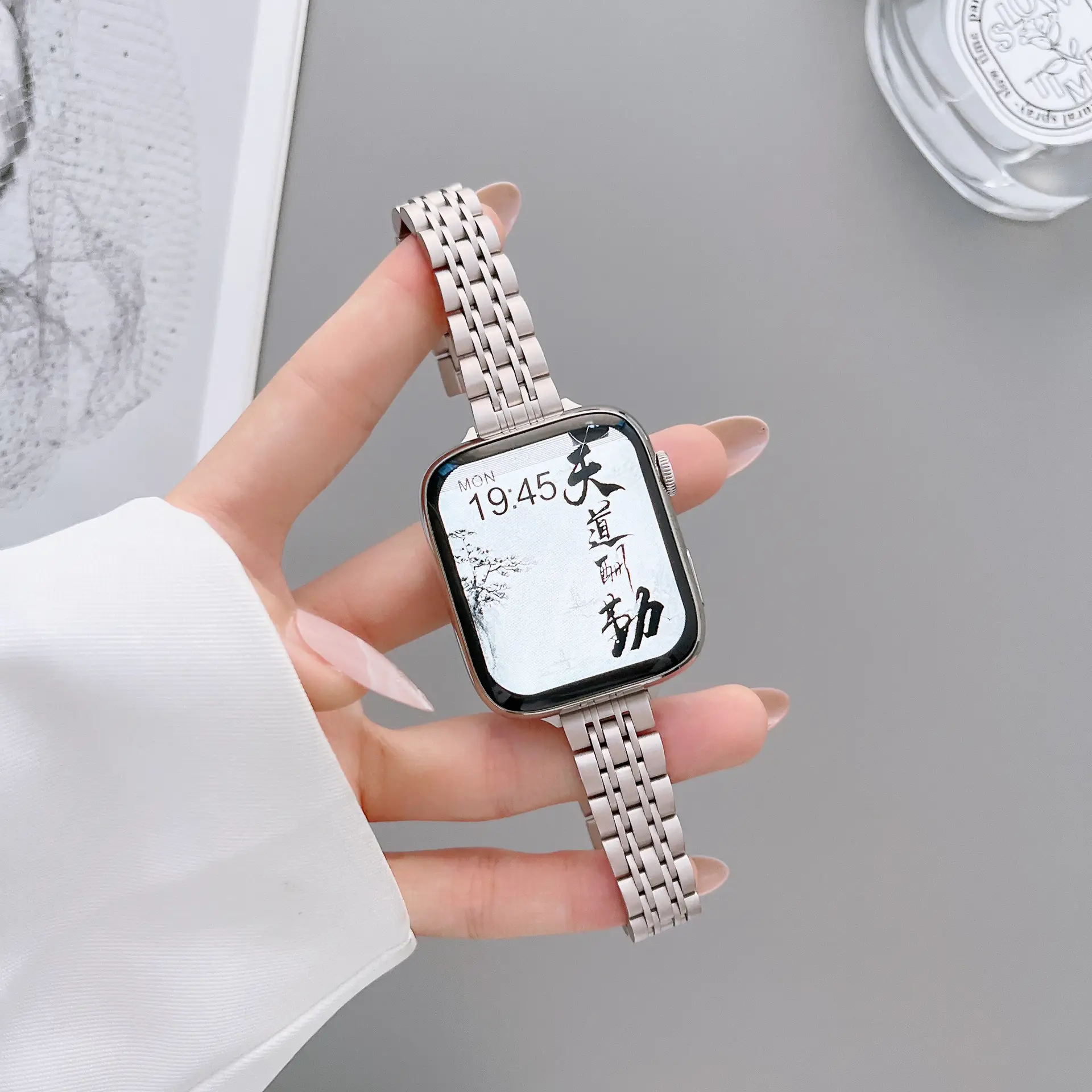 Stainless Steel Watch for Apple Watch iWatch 1-10 Gen Starlight Series - Image 4