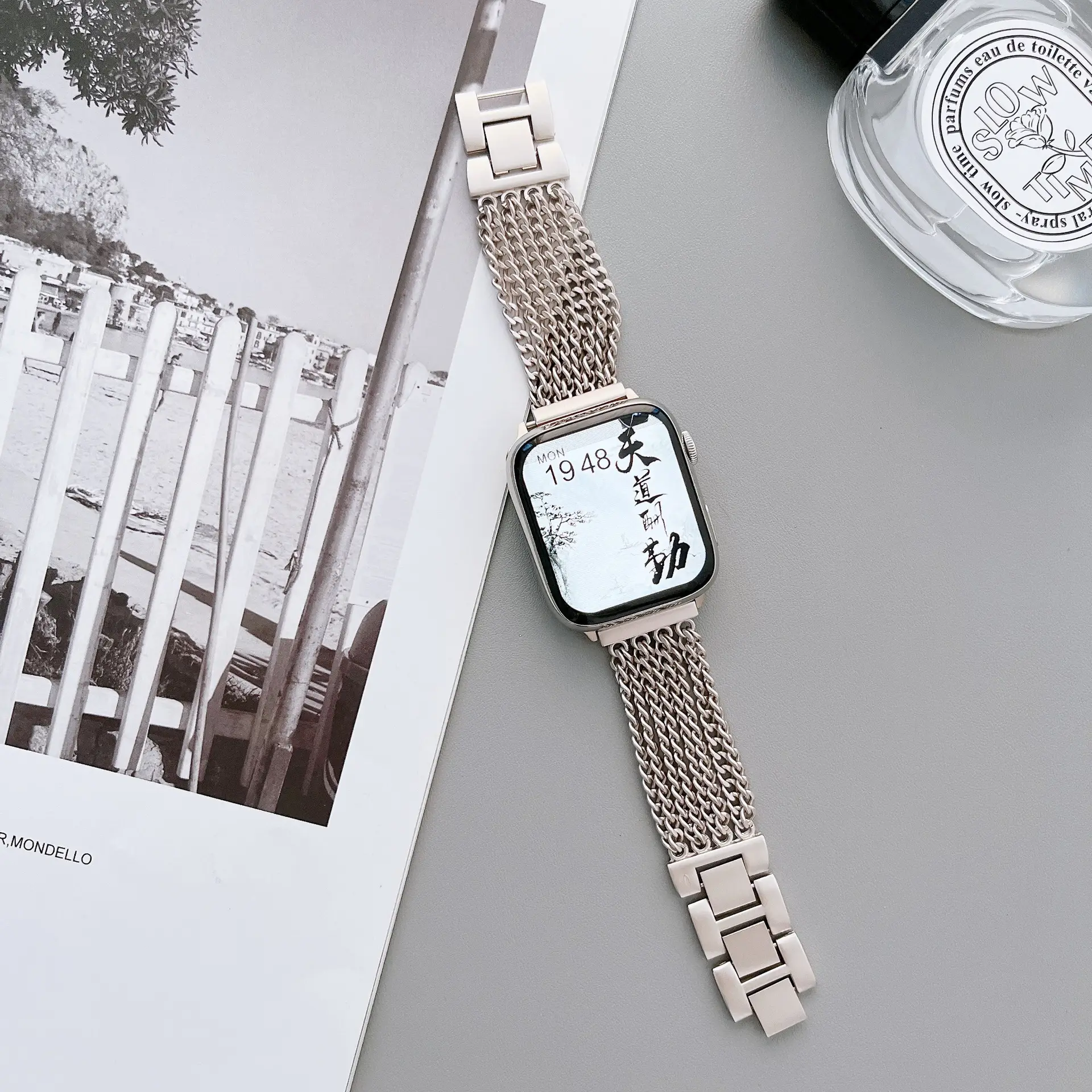 Stainless Steel Watch for Apple Watch iWatch 1-10 Gen Starlight Series - Image 6