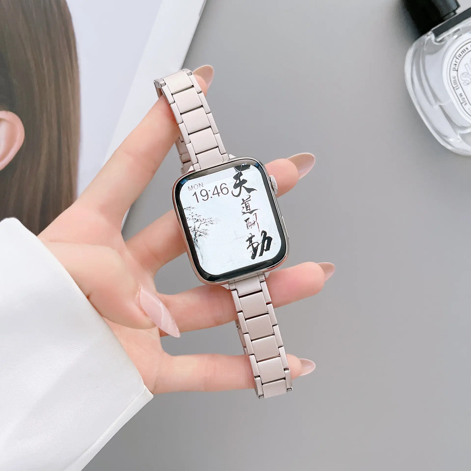Stainless Steel Watch for Apple Watch iWatch 1-10 Gen Starlight Series - Image 8