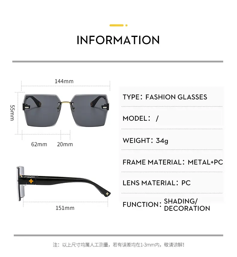 2022 New Style Black Sunglasses with 4-Leverage Frame — feature 6