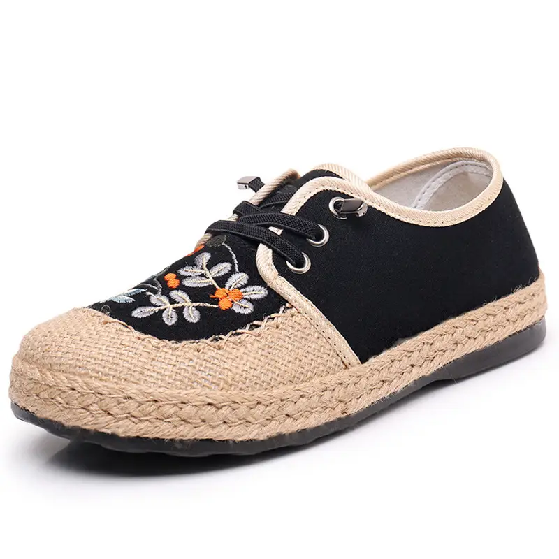 Spring and Autumn New Fisherman Shoes Old Beijing Cloth Shoes Women's Ethnic Style Embroidered Shoes Slip-on Lazy Casual Big Head Shoes - Image 8