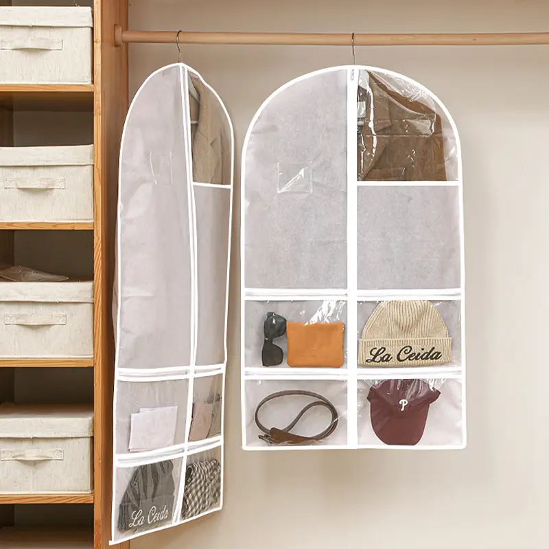 Transparent Coat Hanging Dust Bag for Wardrobe Organization - Image 4