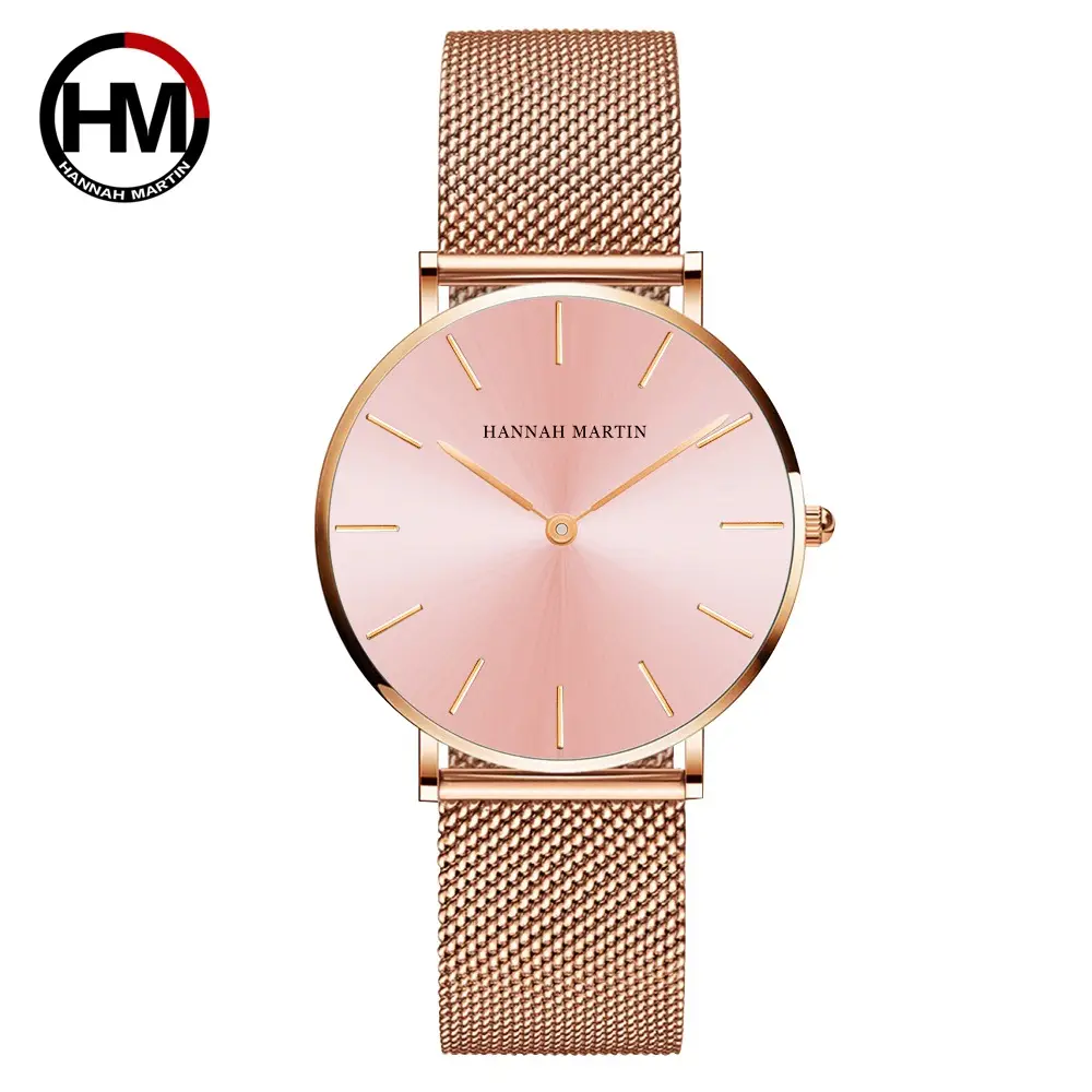 Gold Mesh Watch 36mm Japanese Movement Quartz - Image 11