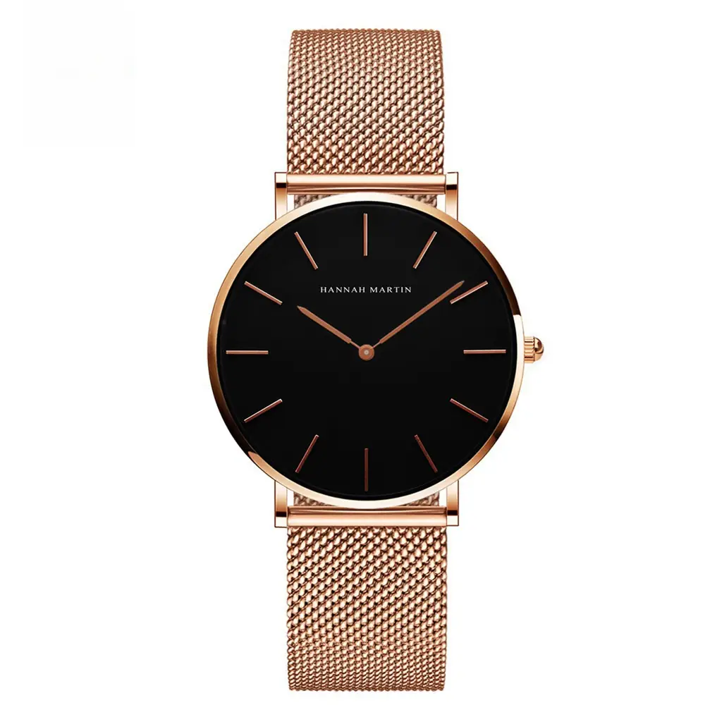 Gold Mesh Watch 36mm Japanese Movement Quartz - Image 3