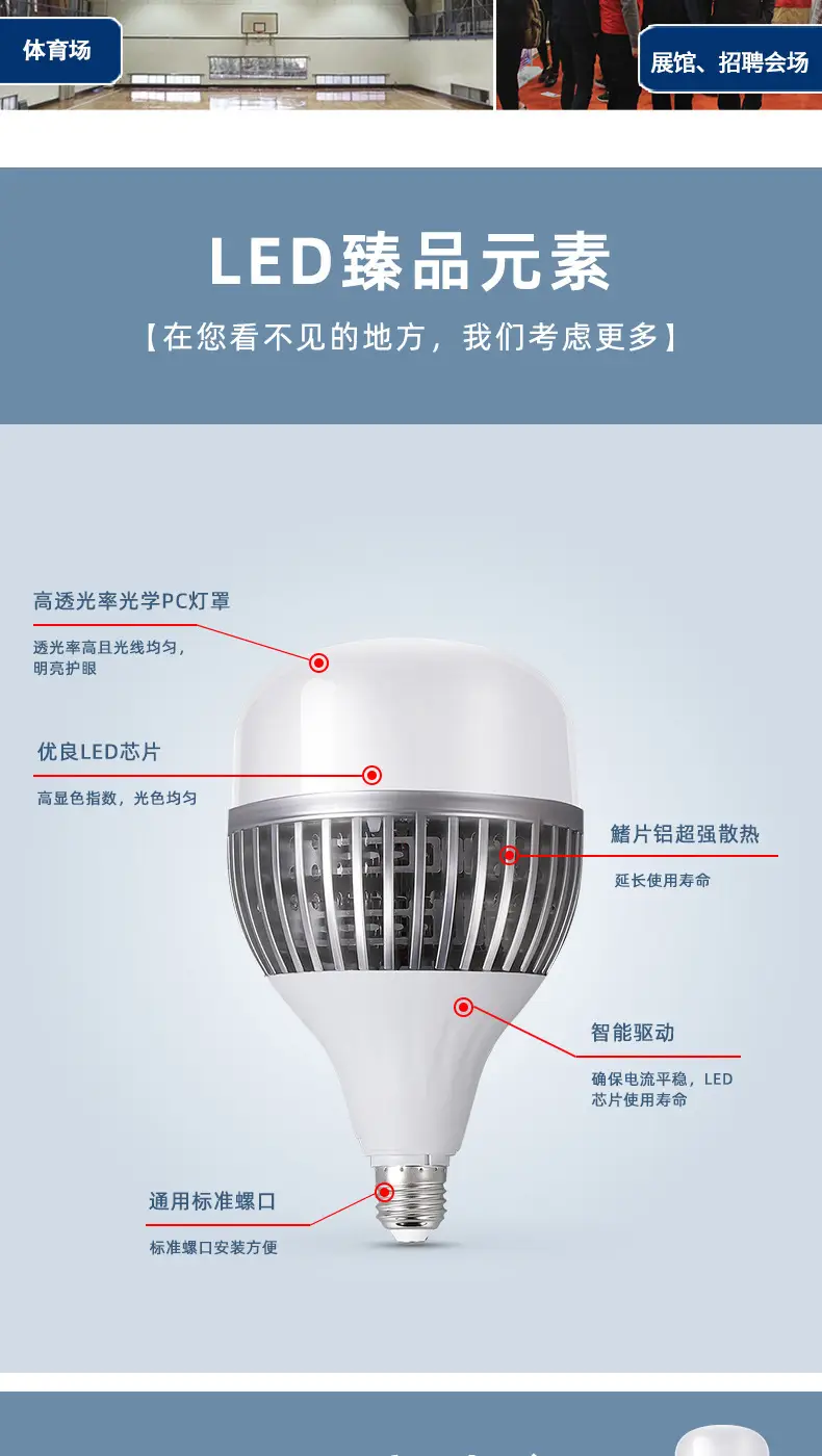 Ultra Bright Led Bulb 80W E27 Screw 150W Energy Saving — feature 11