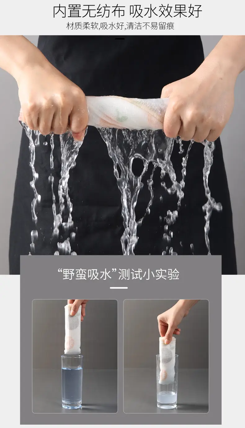 Meiliya Printed Dishcloth 3-in-1 Dishwashing Towel Scouring — feature 6