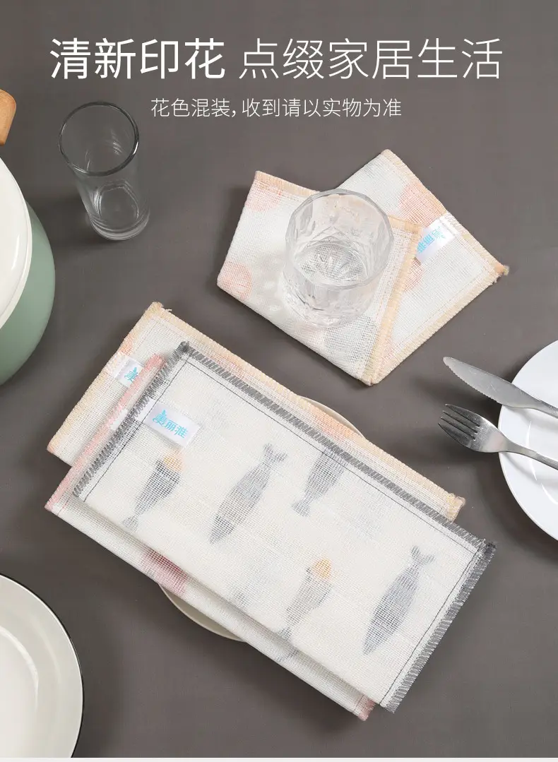 Meiliya Printed Dishcloth 3-in-1 Dishwashing Towel Scouring — feature 8
