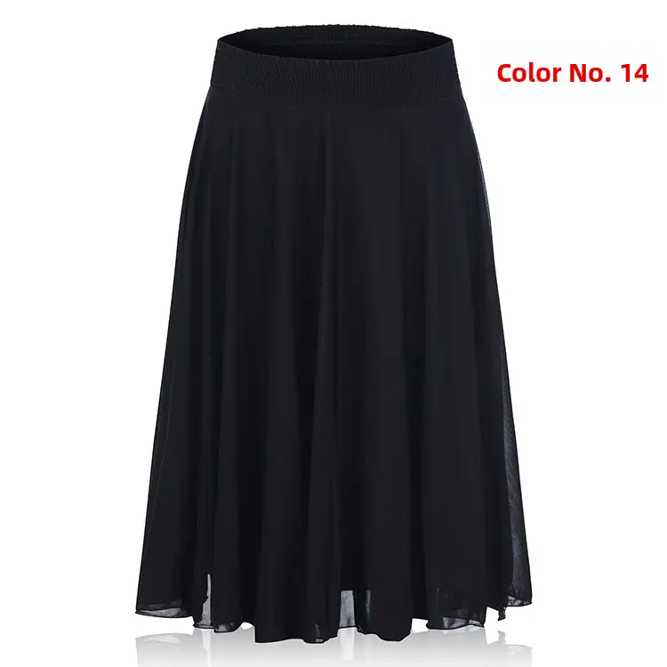 34 Color Ice Silk Floral Mid Skirt Elastic Waist - Image 9