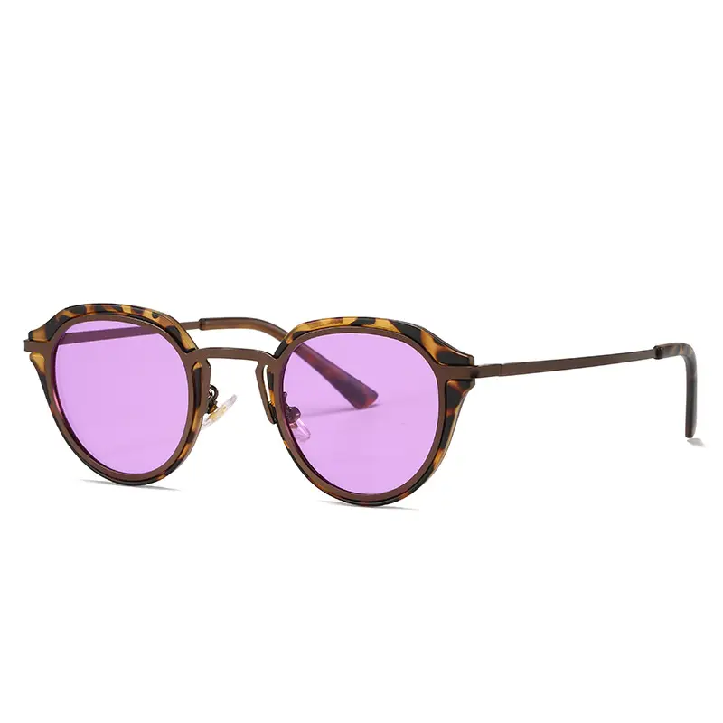 Oval Frame Sunglasses Black Green 45° Display - Image 10