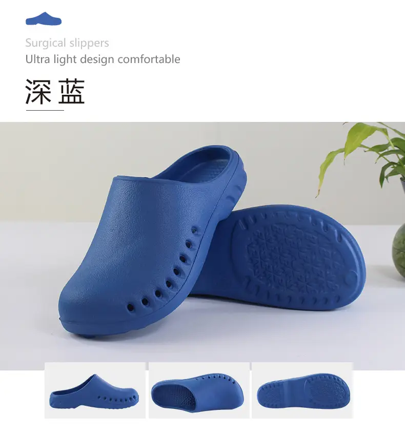 Operating Room Slippers Cut Out Non-Slip Clean Room Liquid Flats Bottom Drip Baotou Eva Soft Bottom Odorless Wholesale — feature 10