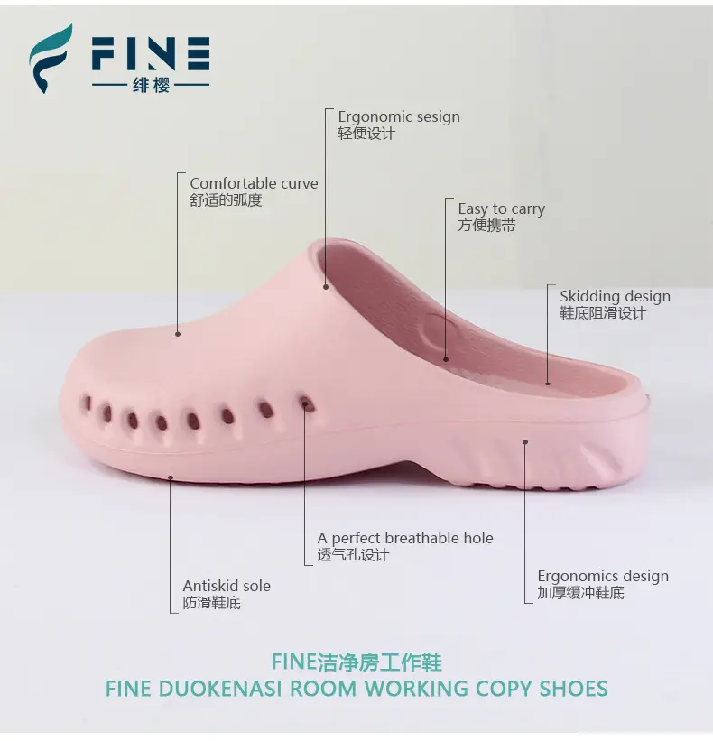 Operating Room Slippers Cut Out Non-Slip Clean Room Liquid Flats Bottom Drip Baotou Eva Soft Bottom Odorless Wholesale — feature 3