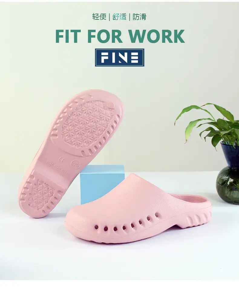 Operating Room Slippers Cut Out Non-Slip Clean Room Liquid Flats Bottom Drip Baotou Eva Soft Bottom Odorless Wholesale — feature 4