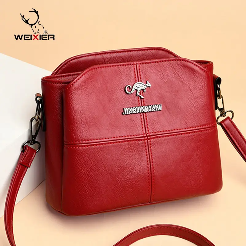 Green Leather Shoulder Messenger Bag for Women