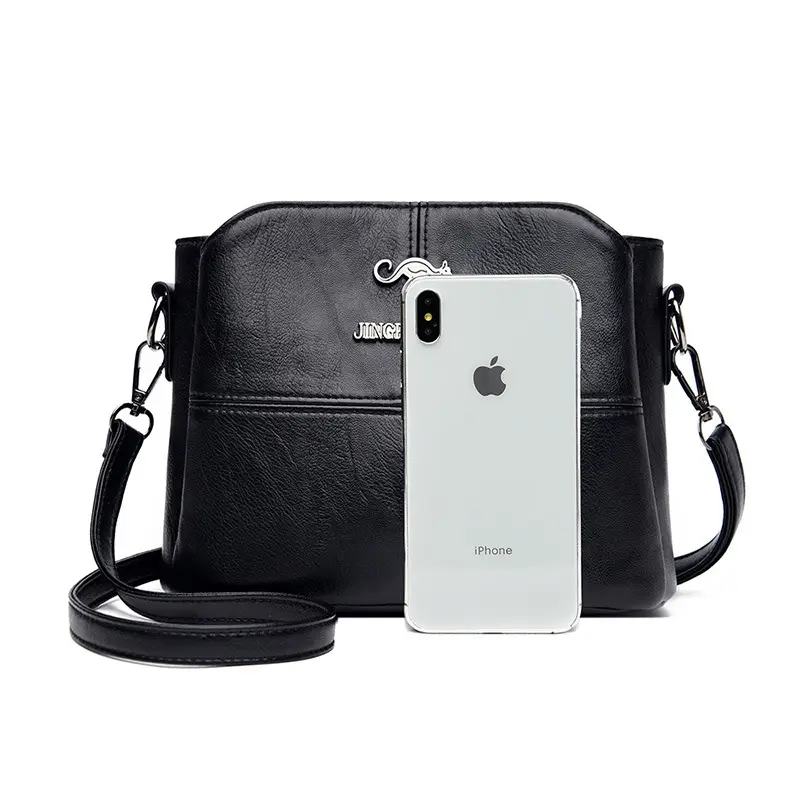 Green Leather Shoulder Messenger Bag for Women
