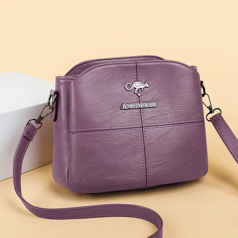 Green Leather Shoulder Messenger Bag for Women