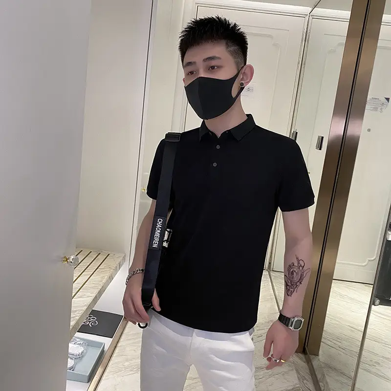 Men's Beige Polo T-Shirt Summer Duffian Handsome - Image 9