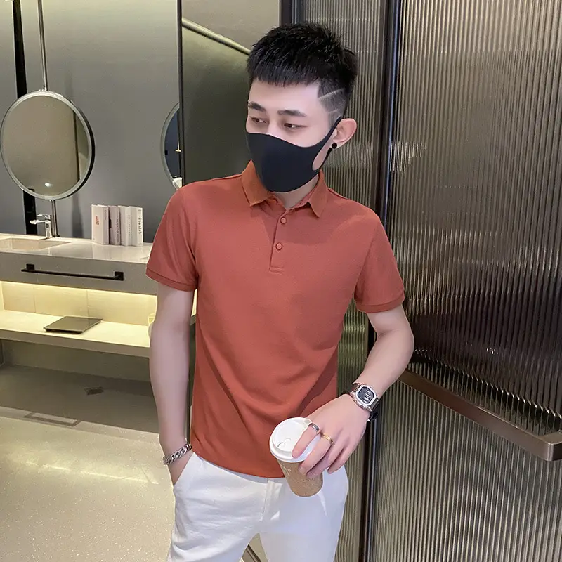 Men's Beige Polo T-Shirt Summer Duffian Handsome - Image 7