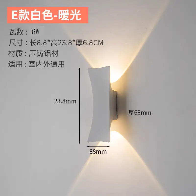 Modern LED Wall Lamp White Single Light 20x12cm - Image 14