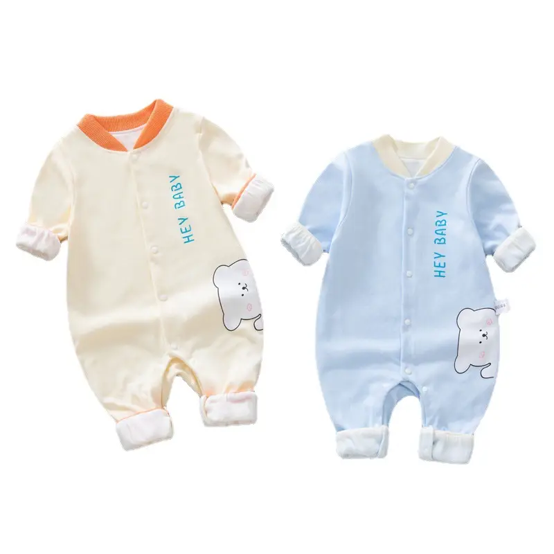 Baby Double Layer Boneless Jumpsuit Blue & Cream - Image 5