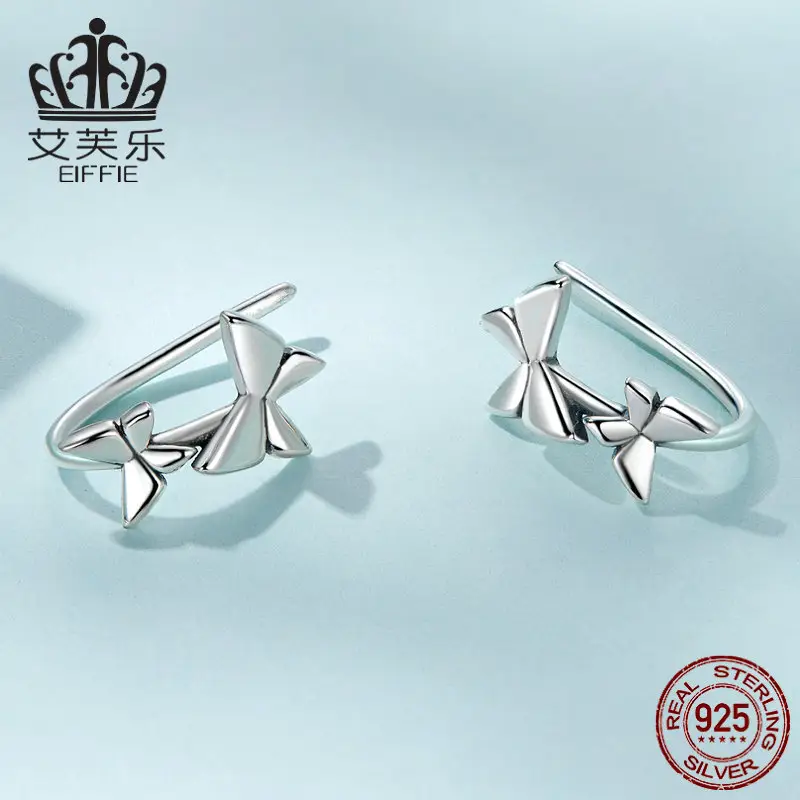 Sterling Silver Butterfly Earrings for Women - Image 2