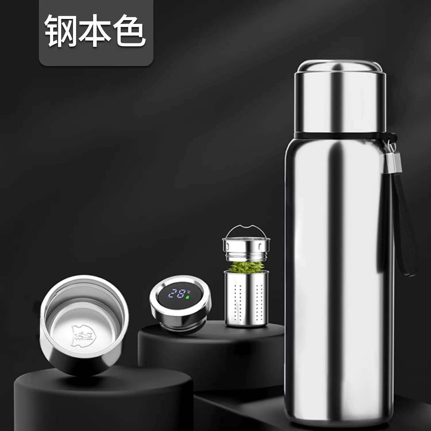 316 Stainless Steel Men's Thermos Cup with Logo Print - Image 3