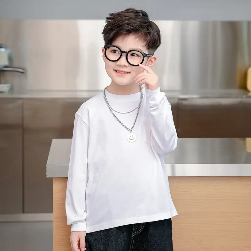 Men's Long Sleeve Cotton T-Shirt Light Blue Large - Image 9