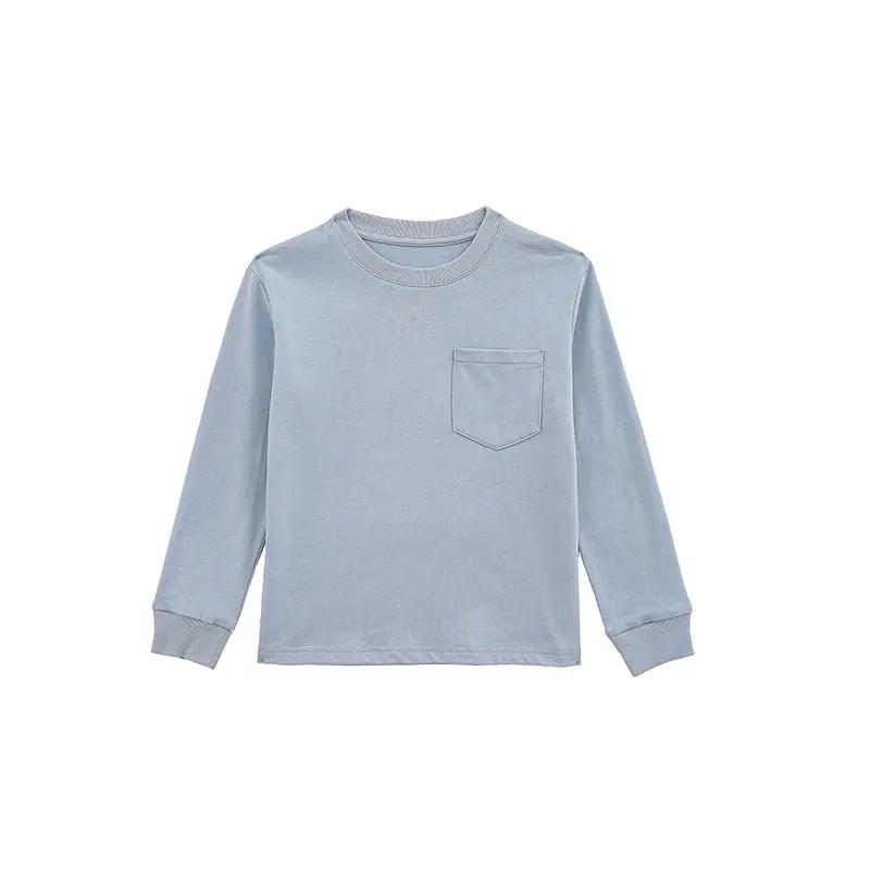 Men's Long Sleeve Cotton T-Shirt Light Blue Large - Image 11