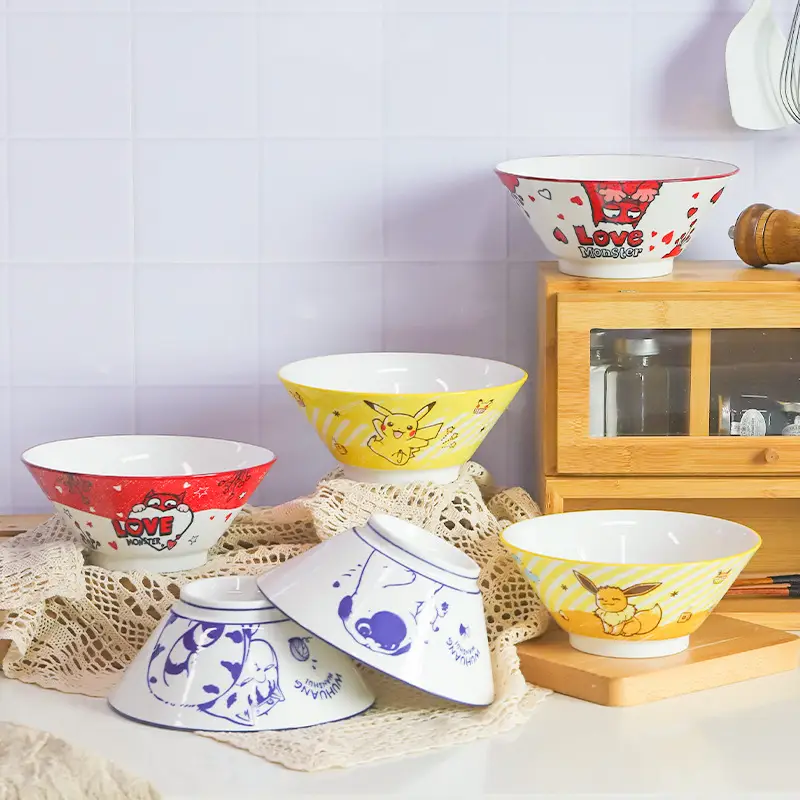 Cute Cartoon Ceramic Bowl Set 7.5" - Image 3