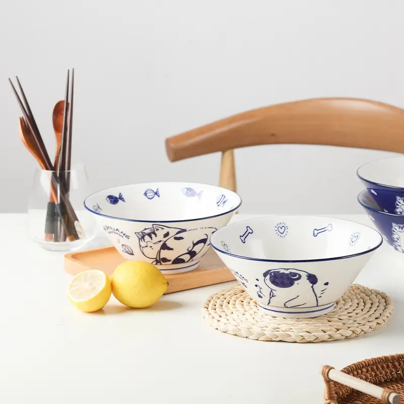 Cute Cartoon Ceramic Bowl Set 7.5" - Image 4