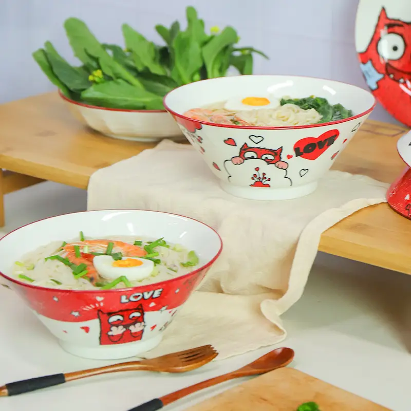 Cute Cartoon Ceramic Bowl Set 7.5" - Image 5
