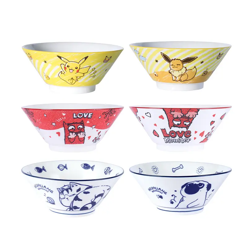 Cute Cartoon Ceramic Bowl Set 7.5" - Image 6