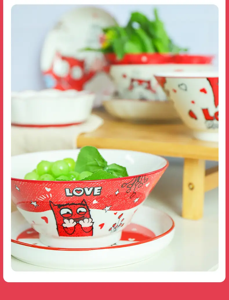 Cute Cartoon Ceramic Bowl Set 7.5" — feature 11