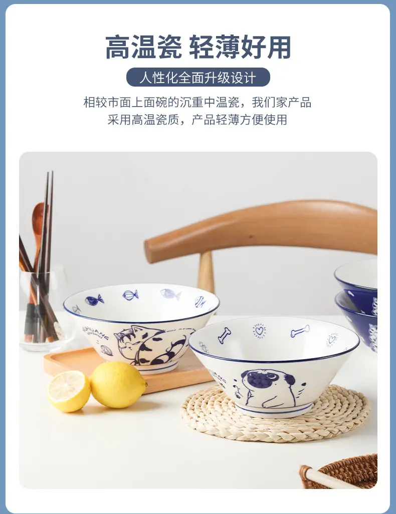 Cute Cartoon Ceramic Bowl Set 7.5" — feature 13