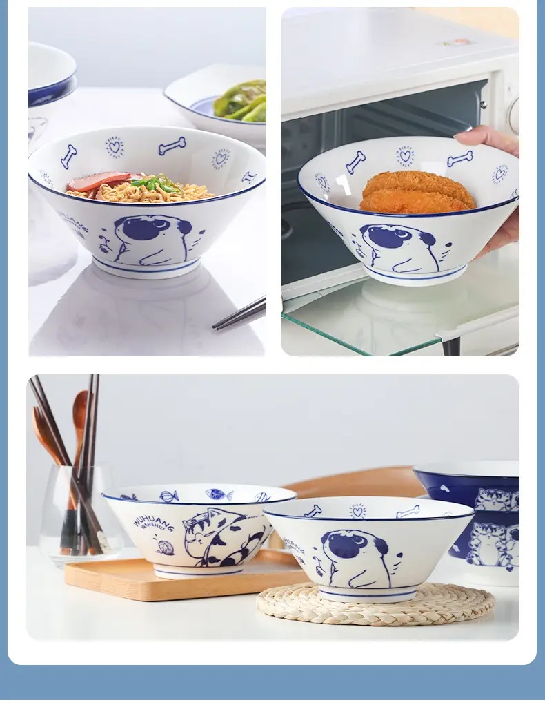 Cute Cartoon Ceramic Bowl Set 7.5" — feature 16