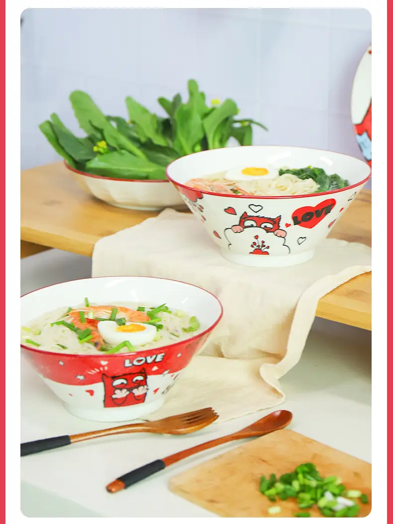 Cute Cartoon Ceramic Bowl Set 7.5" — feature 8