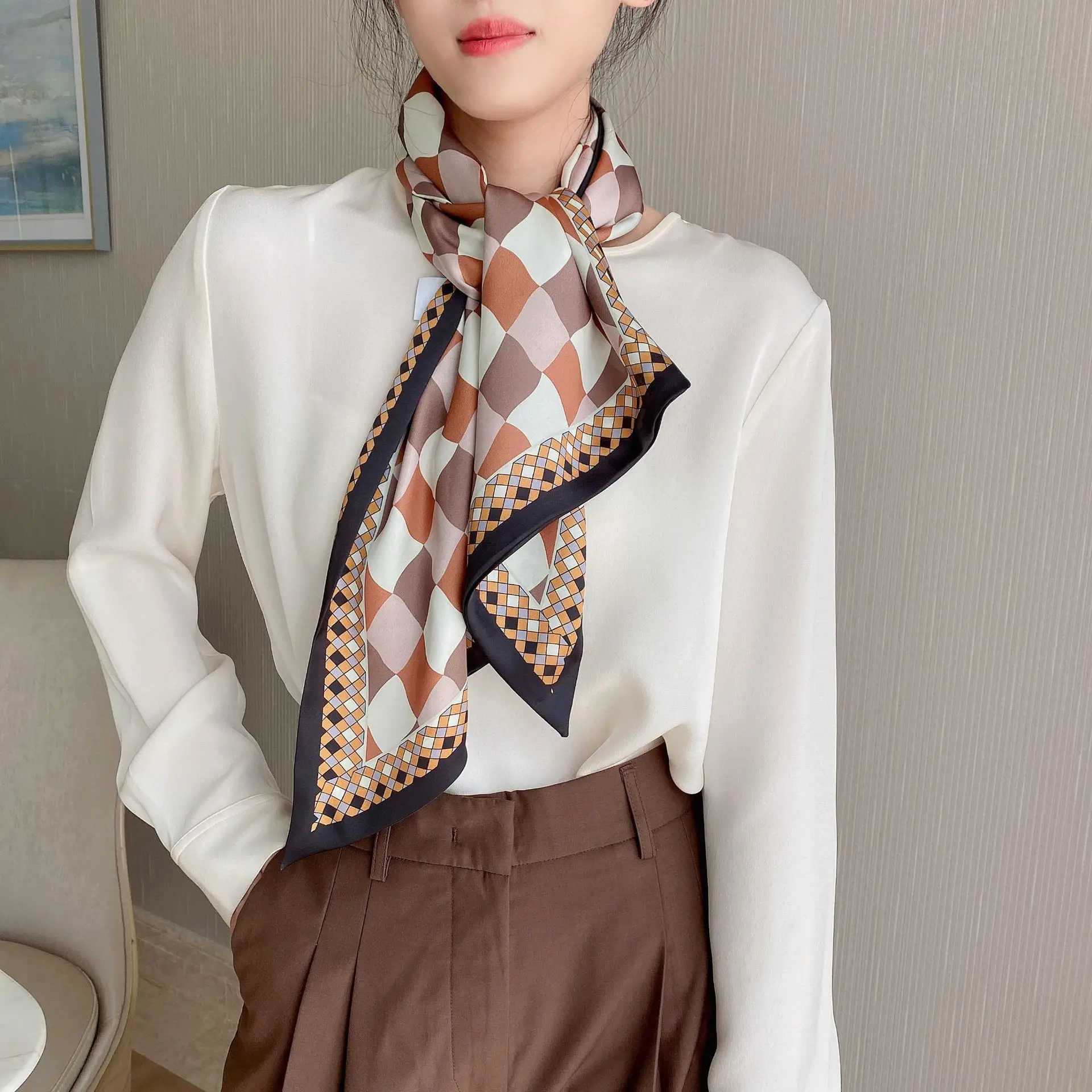 2022 Ethnic Rhombus Scarf for Women - Image 21
