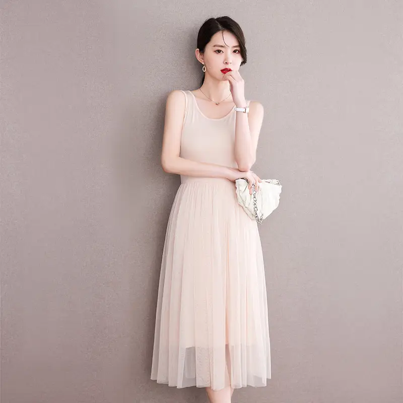Black Halter Skirt Vest Dress for Women Summer - Image 3