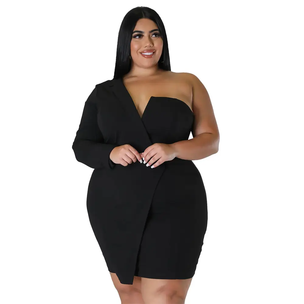 Black Slim Fit Hip Skirt Dress for Women