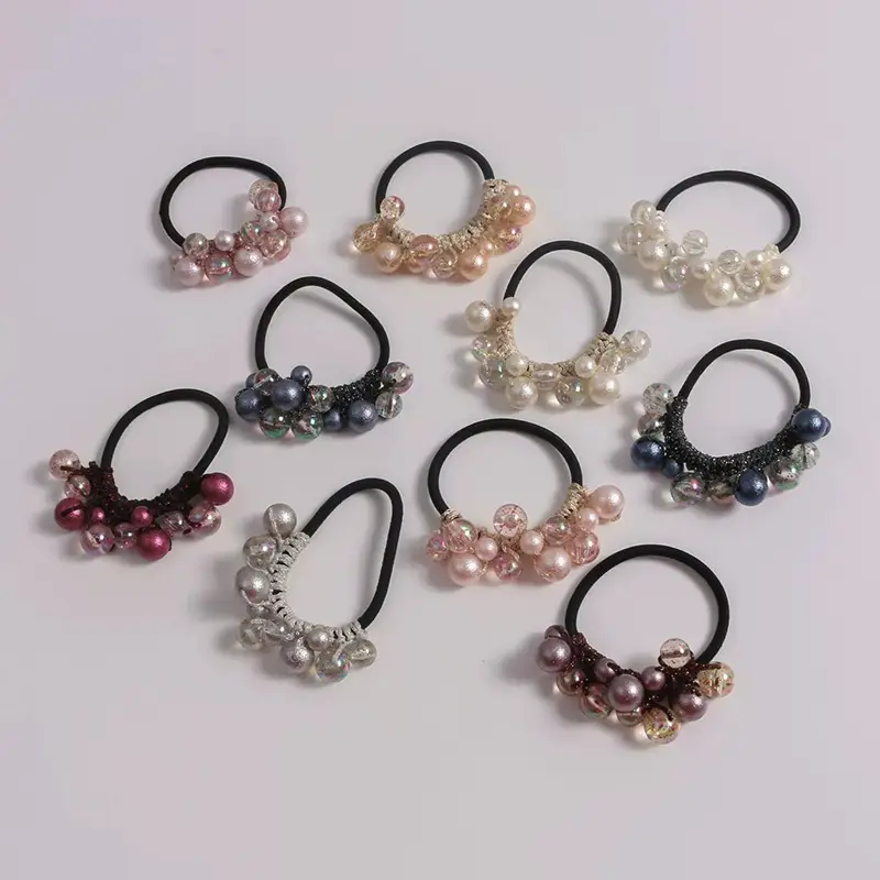 High Elastic Hair Rope with Pearl & Crystal Decor - Image 12