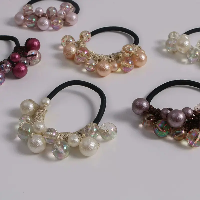 High Elastic Hair Rope with Pearl & Crystal Decor - Image 14
