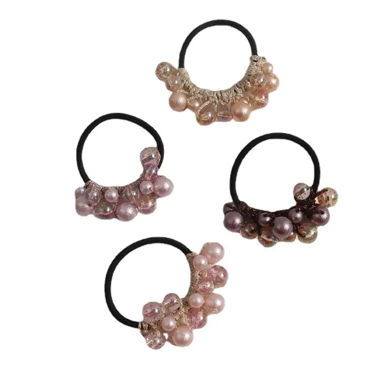 High Elastic Hair Rope with Pearl & Crystal Decor - Image 15