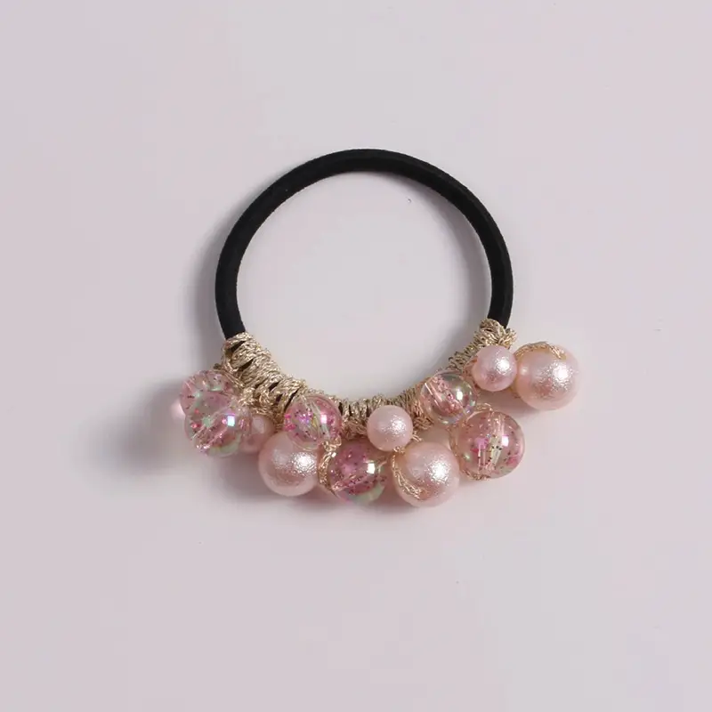 High Elastic Hair Rope with Pearl & Crystal Decor - Image 4
