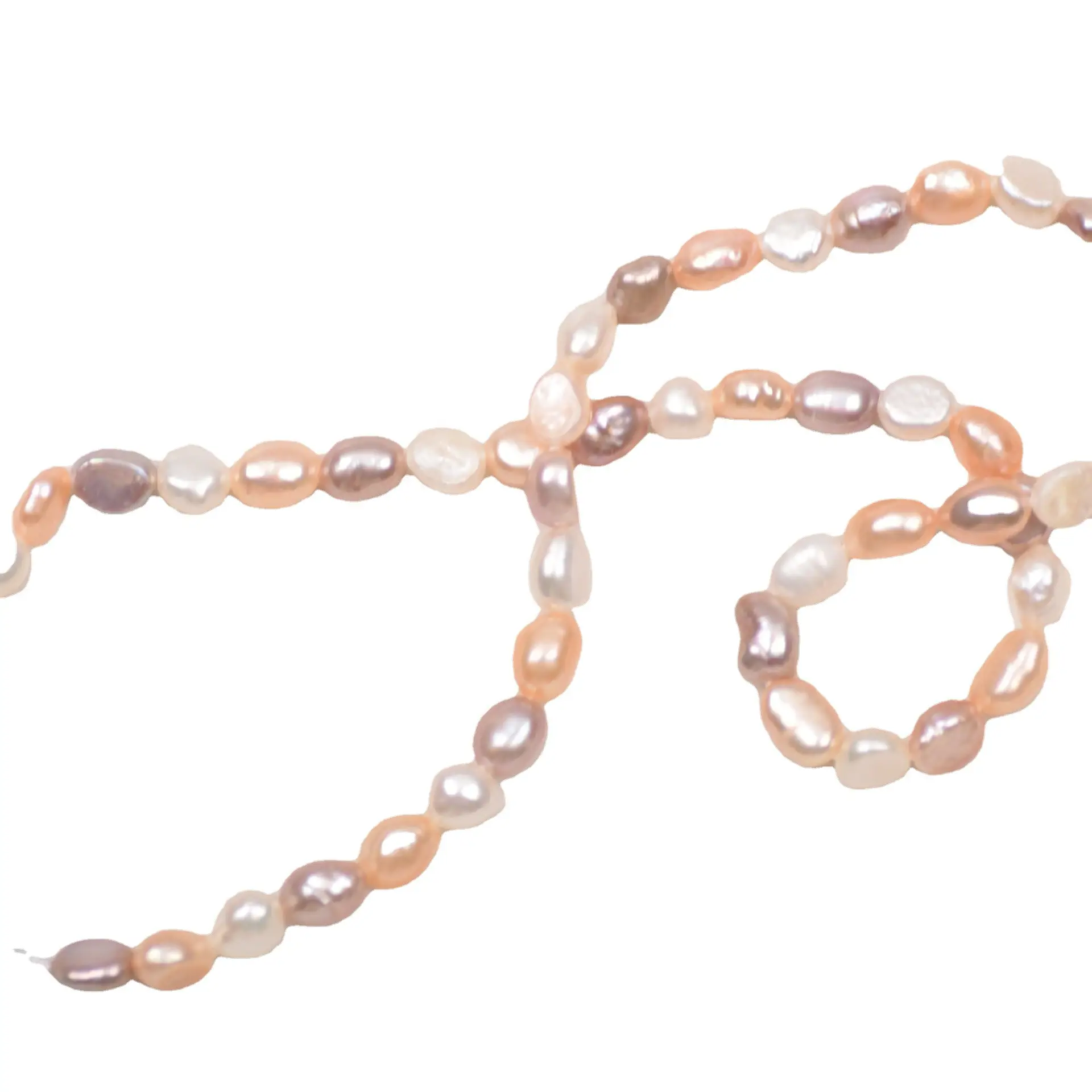 Natural Freshwater Pearl Baroque Necklace with Light Colors - Image 6