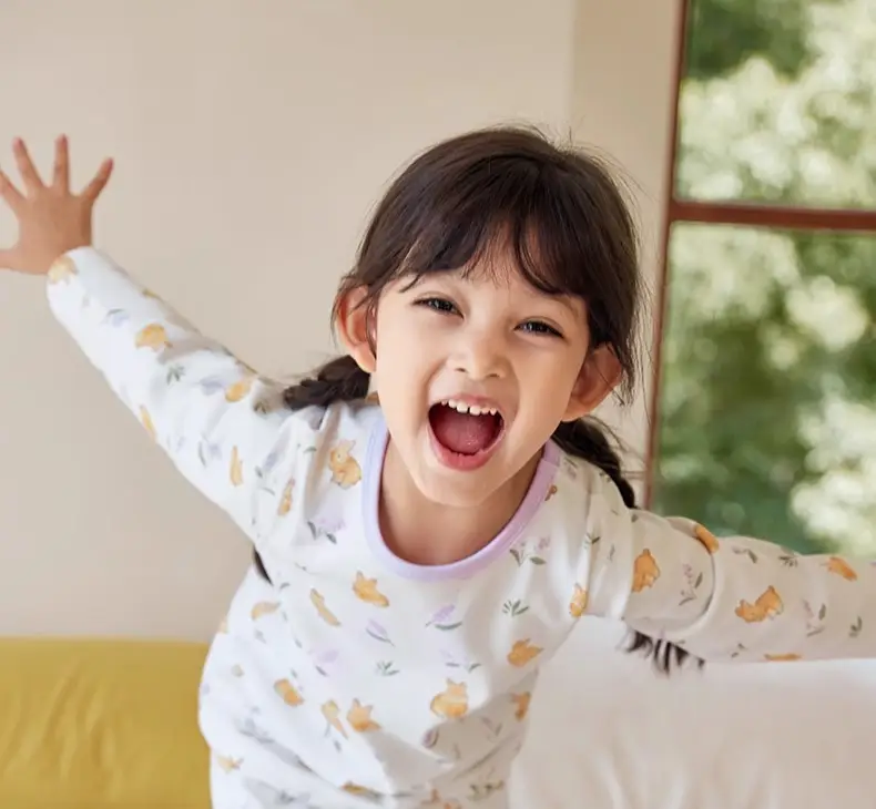 Children's Cotton Bear Print Sleepwear Set — feature 19