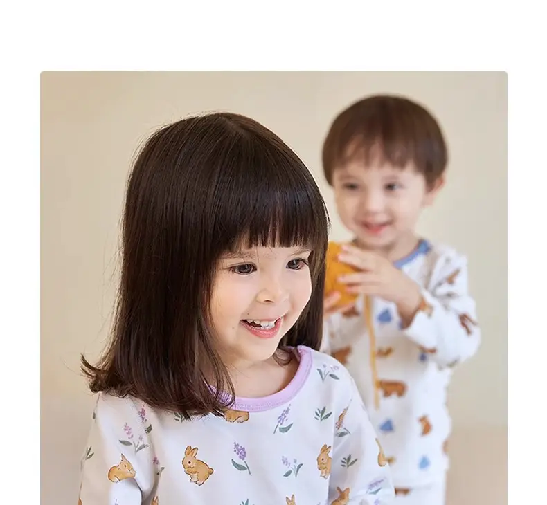Children's Cotton Bear Print Sleepwear Set — feature 24