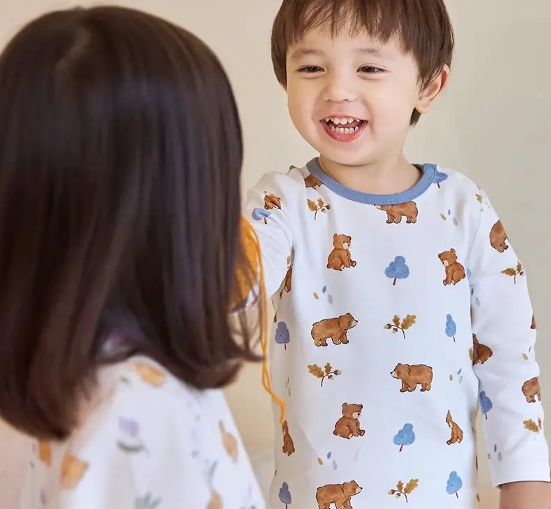 Children's Cotton Bear Print Sleepwear Set — feature 26