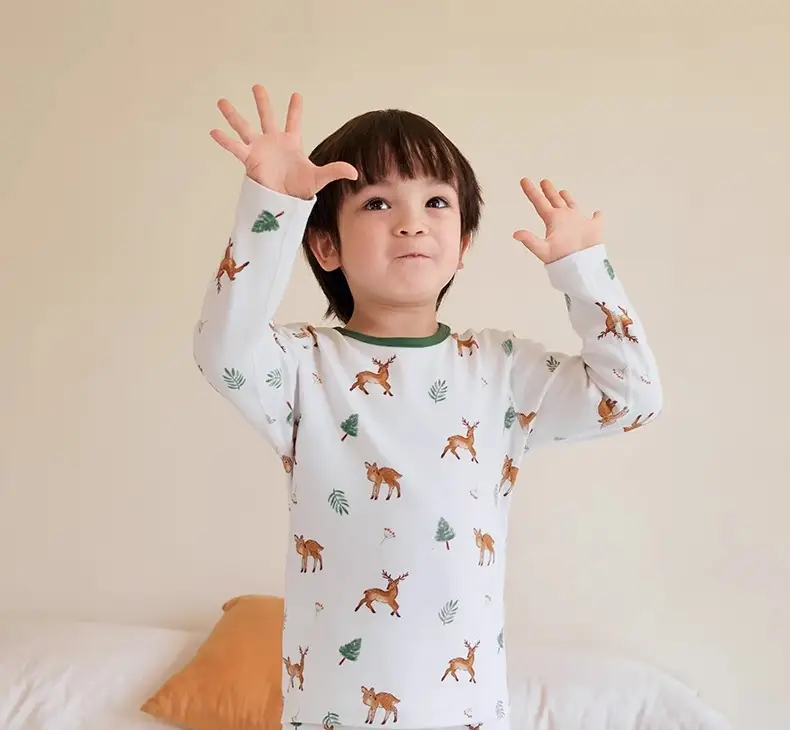 Children's Cotton Bear Print Sleepwear Set — feature 31