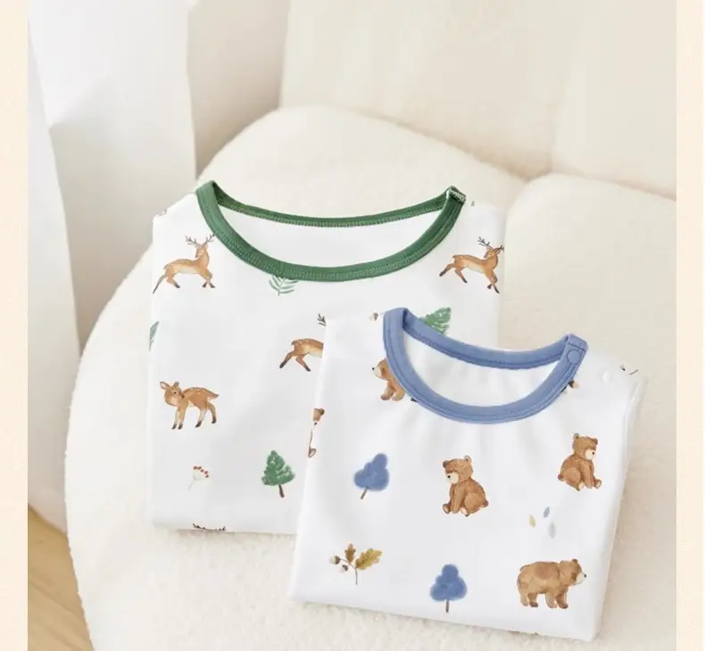 Children's Cotton Bear Print Sleepwear Set — feature 4