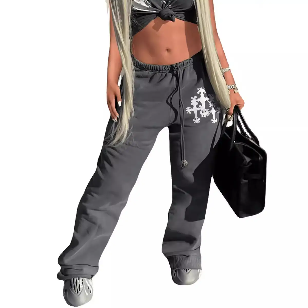European American Cross-Country Sweatpants Grey Printed - Image 8