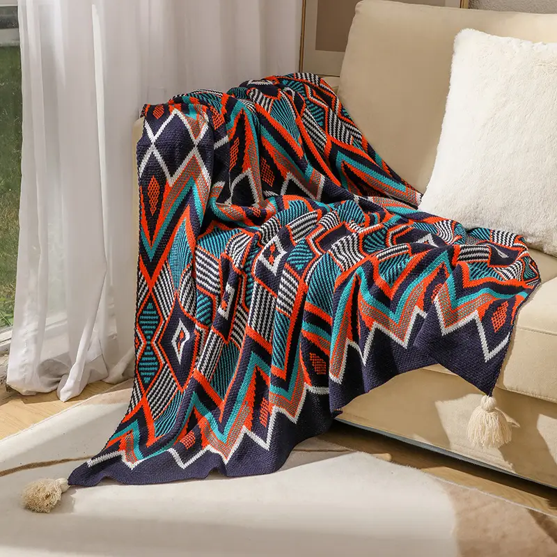 Bohemian Geometric Throw Blanket Four Seasons Universal